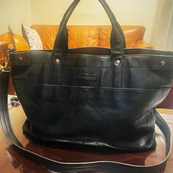FRYE Melissa Black Leather Tote Excellent Condition - Picture 5 of 5